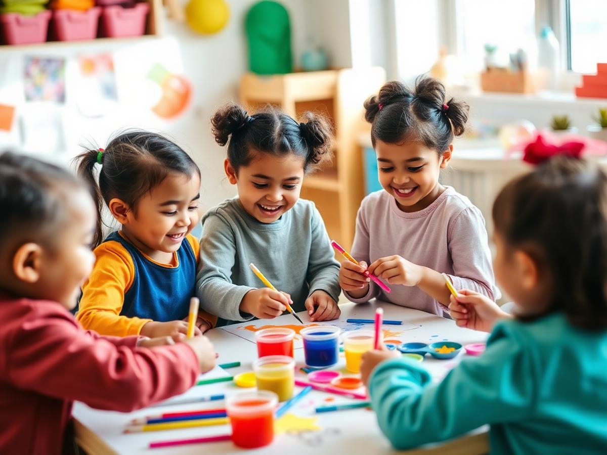 Children doing art and craft