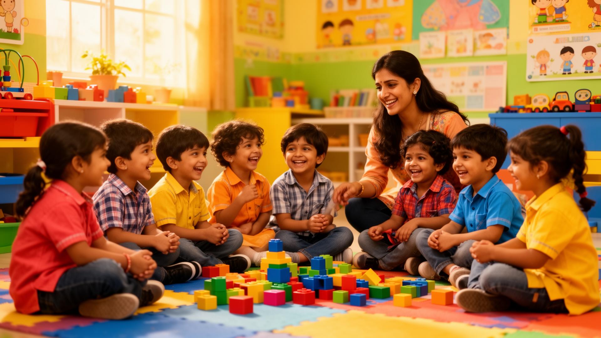 Joyful children learning at Kidzee Midhilapuri Colony